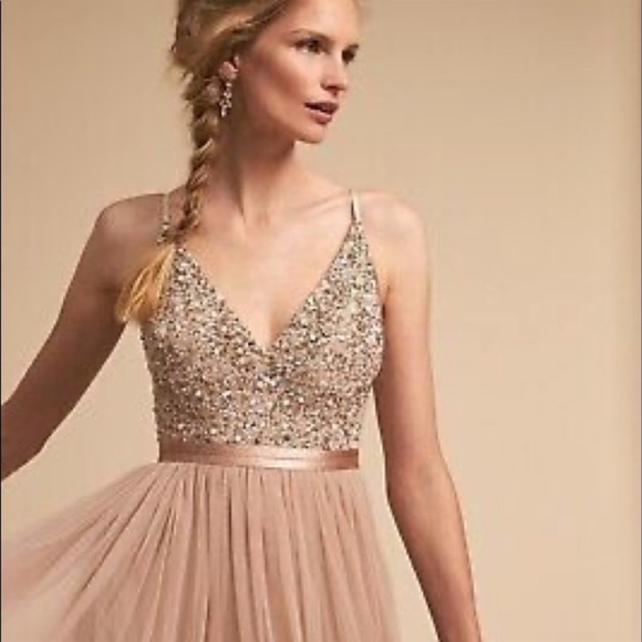 BHLDN Avery Dress in Blush Size 4 - Picture 2 of 11